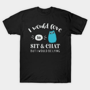 Love to Chat Lying Cute Cat T-Shirt